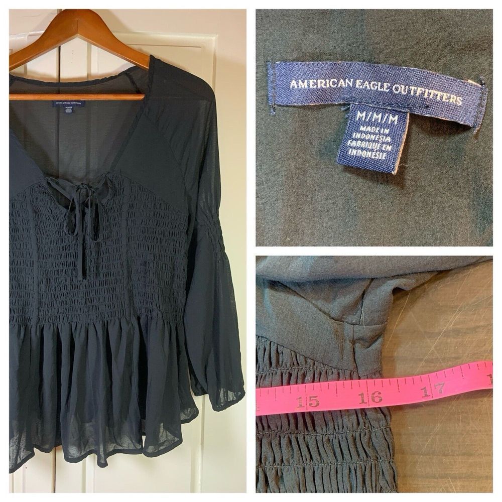 American Eagle Dark Romantic Witchy Whimsygoth Boho Cottage Top Womens Medium
